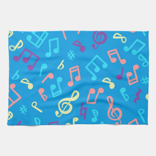 Linge De Cuisine Motif de notes musicales (Horizontal)