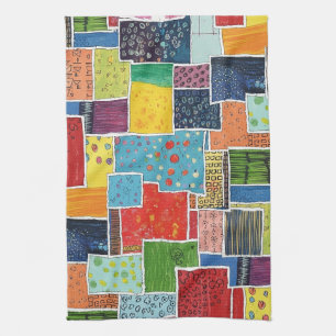 Linge De Cuisine Motif de patchwork abstrait coloré