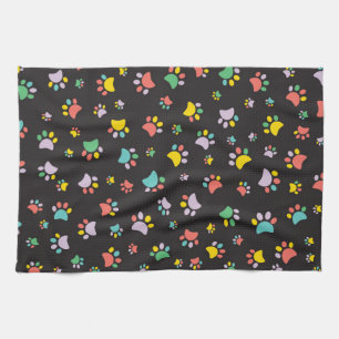 Linge De Cuisine Motif de pattes de chien colorées