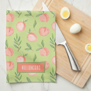 Linge De Cuisine Motif de pêche à l'aquarelle Lime personnalisée Ve