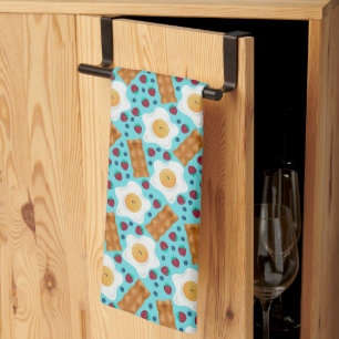 Linge De Cuisine Motif de petit-déjeuner mignon Œuf et bacon ludiqu