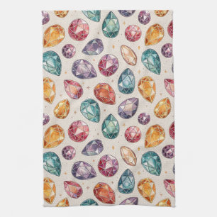 Linge De Cuisine Motif de pierre précieuse coloré (1)
