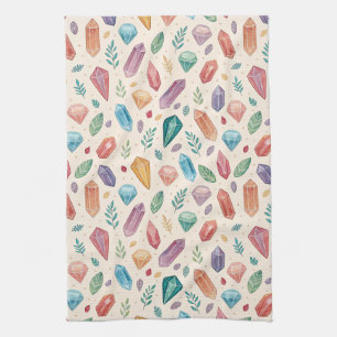 Linge De Cuisine Motif de pierre précieuse coloré (2)