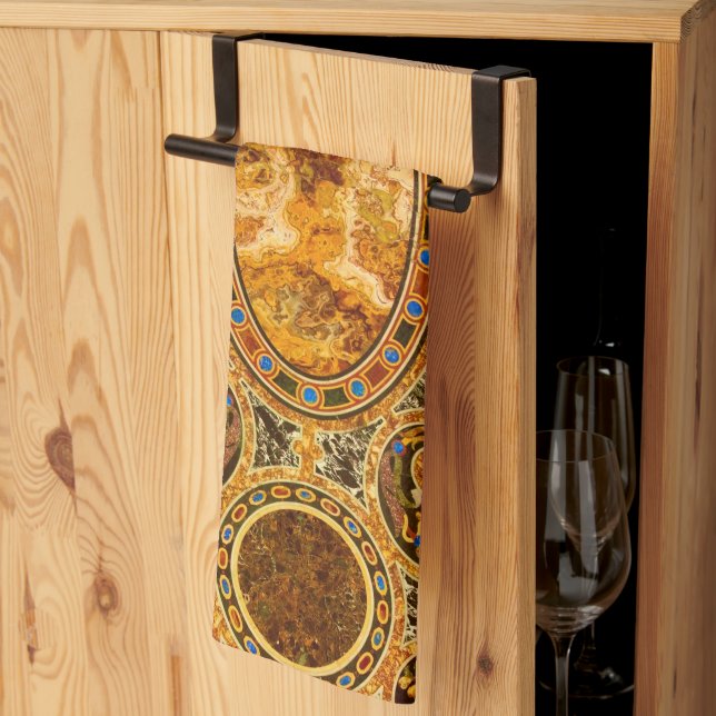 Linge De Cuisine Motif de pierres gemmes italiennes d'antiquité (Pliage en tiers)