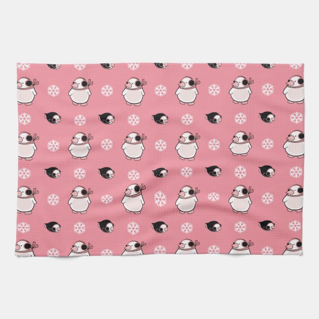 Linge De Cuisine motif de pingouin (Horizontal)