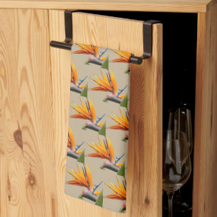 Linge De Cuisine Motif de plante de l'oiseau de paradis orange sur