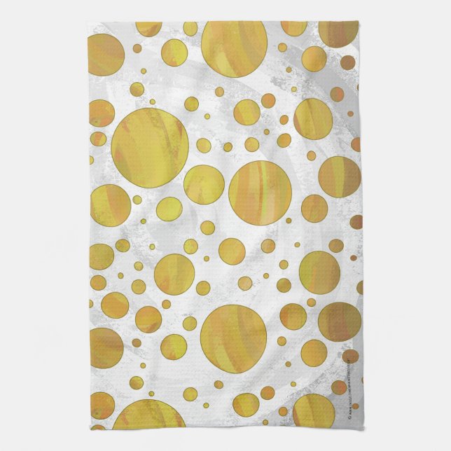 Linge De Cuisine Motif de point de polka ananas (Vertical)