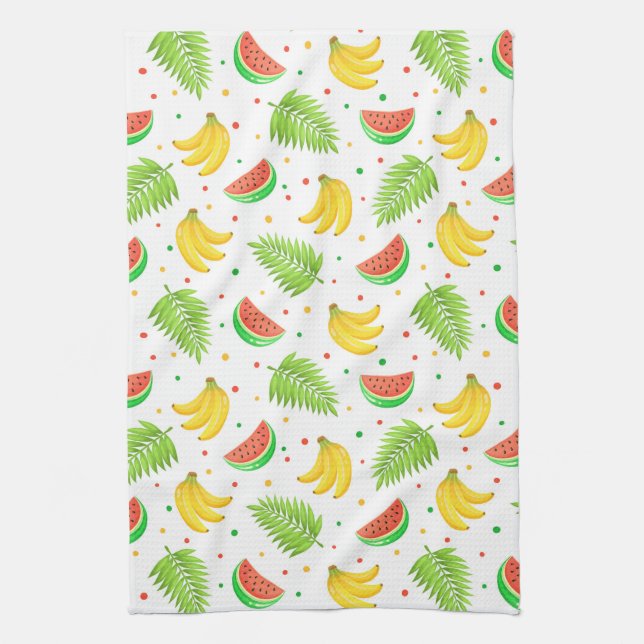 Linge De Cuisine Motif de point de polka de fruit tropical (Vertical)