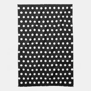 Linge De Cuisine Motif de point noir et blanc de polka. Tacheté