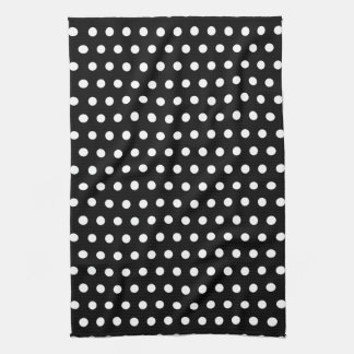 Linge De Cuisine Motif de point noir et blanc de polka. Tacheté