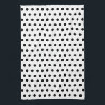 Linge De Cuisine Motif de point noir et blanc de polka. Tacheté<br><div class="desc">Une conception simple,  un motif de point noir et blanc de polka.</div>