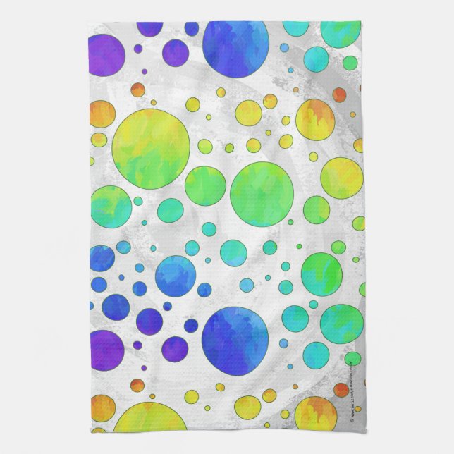 Linge De Cuisine Motif de point Rainbow Icy Polka (Vertical)