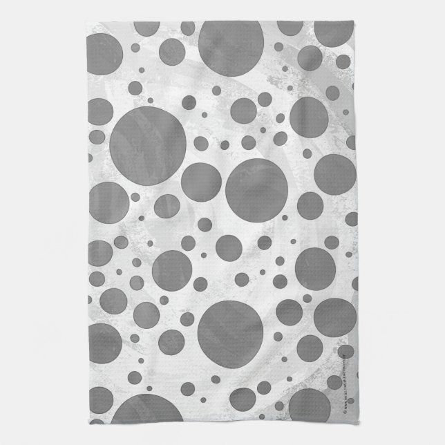 Linge De Cuisine Motif de points Polka gris ardoise (Vertical)