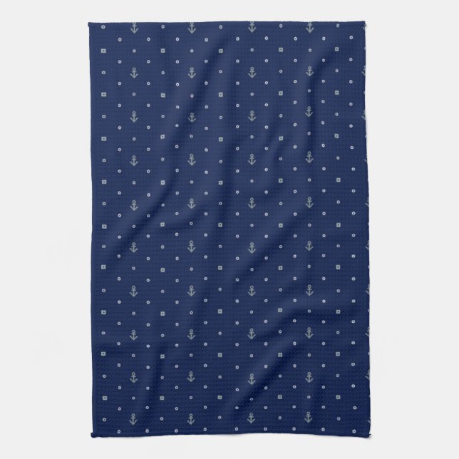 Linge De Cuisine Motif de pois d'Ancre (Vertical)
