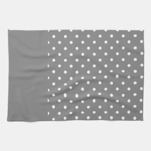Linge De Cuisine Motif de pois gris