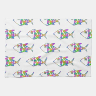 Linge De Cuisine Motif de poisson Abstrait