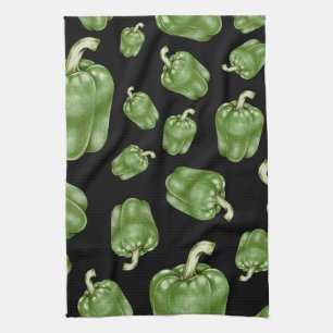 Linge De Cuisine Motif de poivre noir et vert