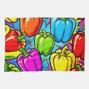 Linge De Cuisine Motif de poivrons Pop Art