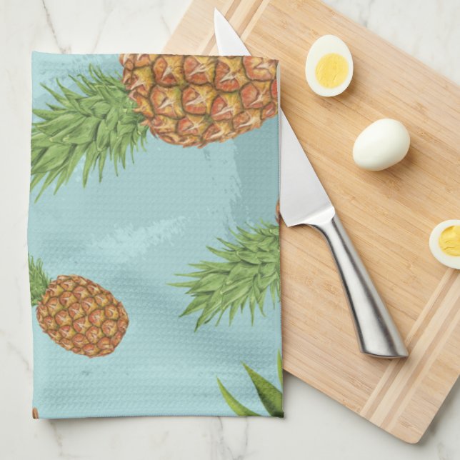 Linge De Cuisine Motif de pomme de pin aquarelle 2 (Quart Plié)