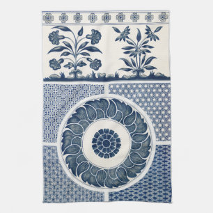 Linge De Cuisine Motif de porcelaine antique chinoise bleu et blanc