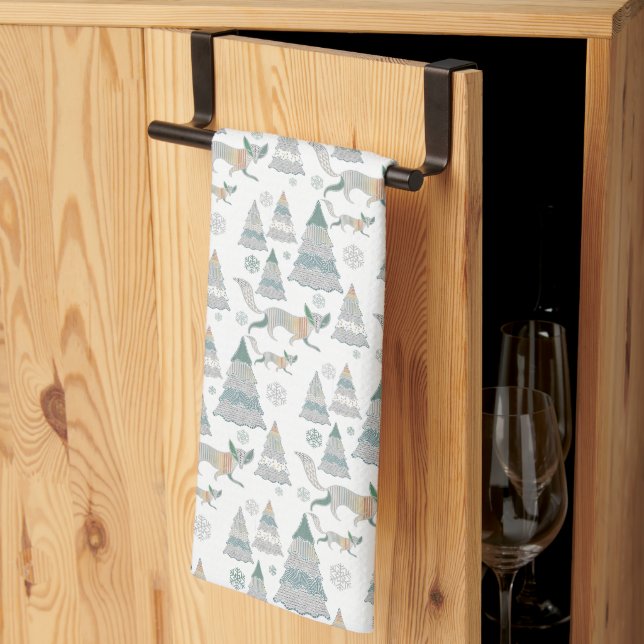 Linge De Cuisine Motif de renard des bois occidental en hiver  (Pliage en tiers)