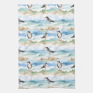 Linge De Cuisine Motif de rivage de bécasseau côtier (4)