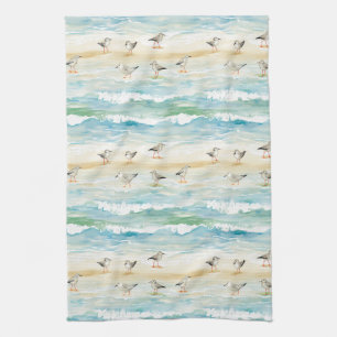 Linge De Cuisine Motif de rivage de bécasseau côtier (5)