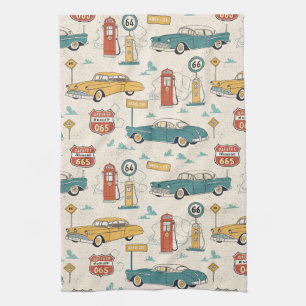 Linge De Cuisine Motif de road trip vintage (1)