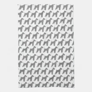 Linge De Cuisine Motif de silhouettes d'Airedale Terrier