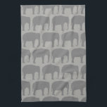Linge De Cuisine Motif de silhouettes d'éléphant asiatique<br><div class="desc">Eléphant Silhouettes Serviette de cuisine</div>