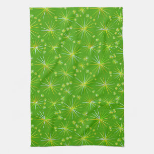 Linge De Cuisine Motif de Spoutnik de la moitié du siècle, vert