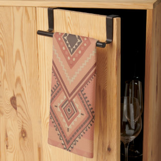 Linge De Cuisine Motif de surface tribal marocain en terracotta cha