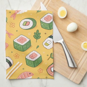 Linge De Cuisine Motif de sushi sans couture – Nourriture japonaise