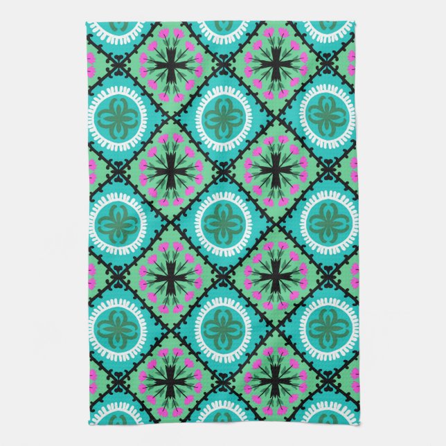 Linge De Cuisine Motif de Suzani aux motifs ouzbek et kazakh (Vertical)