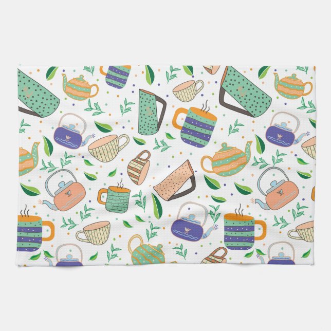 Linge De Cuisine motif de thé (Horizontal)