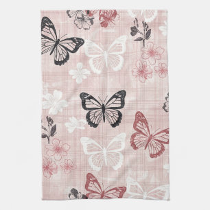 Linge De Cuisine Motif de toile de papillon botanique vintage (1)