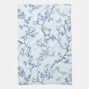 Linge De Cuisine Motif de toile florale vintage bleu (9)