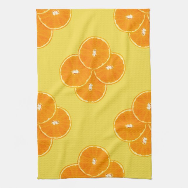 Linge De Cuisine Motif de tranche orange (Vertical)