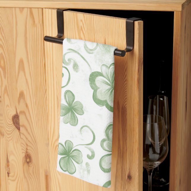 Linge De Cuisine  Motif de trèfle vert • St. Patrick's Day  (Pliage en tiers)