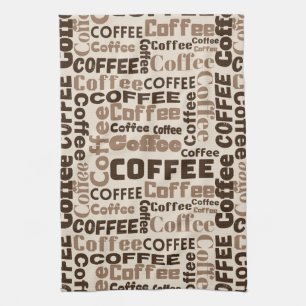 Linge De Cuisine Motif de typographie de café vintage (2)