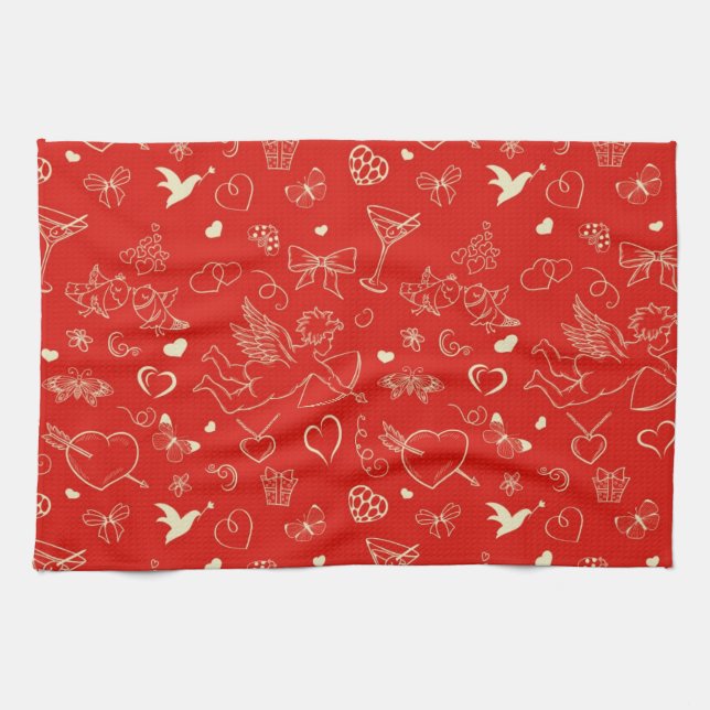 Linge De Cuisine Motif de Valentine (Horizontal)