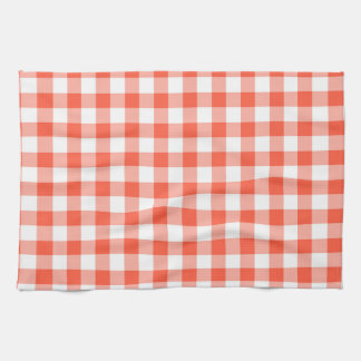 Linge De Cuisine Motif De Vérification Orange Et Blanc En vichy
