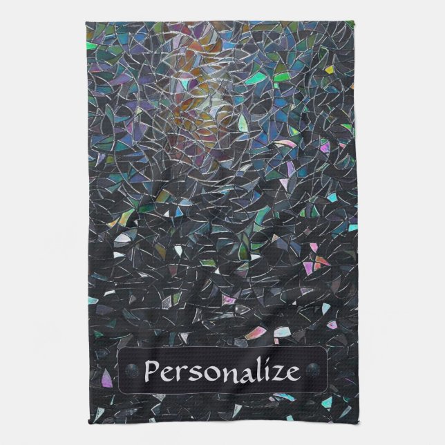 Linge De Cuisine Motif de verre teinté abstrait iridescent personna (Vertical)