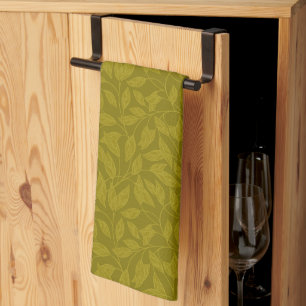Linge De Cuisine Motif de vigne à feuilles botaniques vert olive