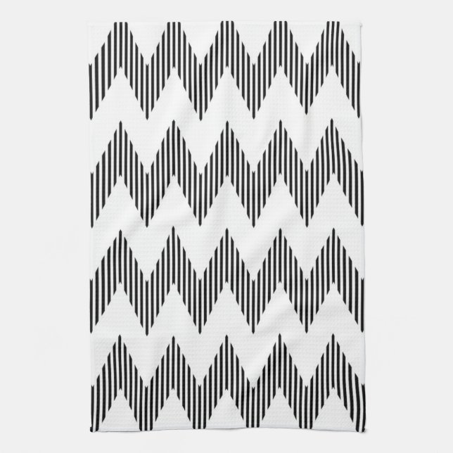 Linge De Cuisine Motif de zigzag géométrique (Vertical)
