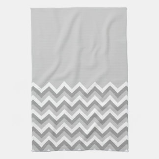 Linge De Cuisine Motif de zigzag gris et blanc. Gris simple de