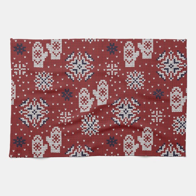 Linge De Cuisine Motif décoratif de Noël d'hiver (Horizontal)