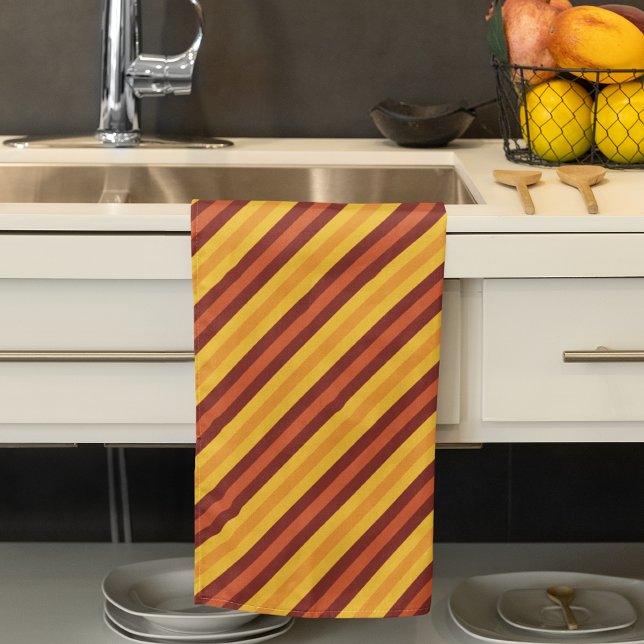 Linge De Cuisine Motif dénudé automne orange (Fall orange Autumn stripped pattern Kitchen Towel)