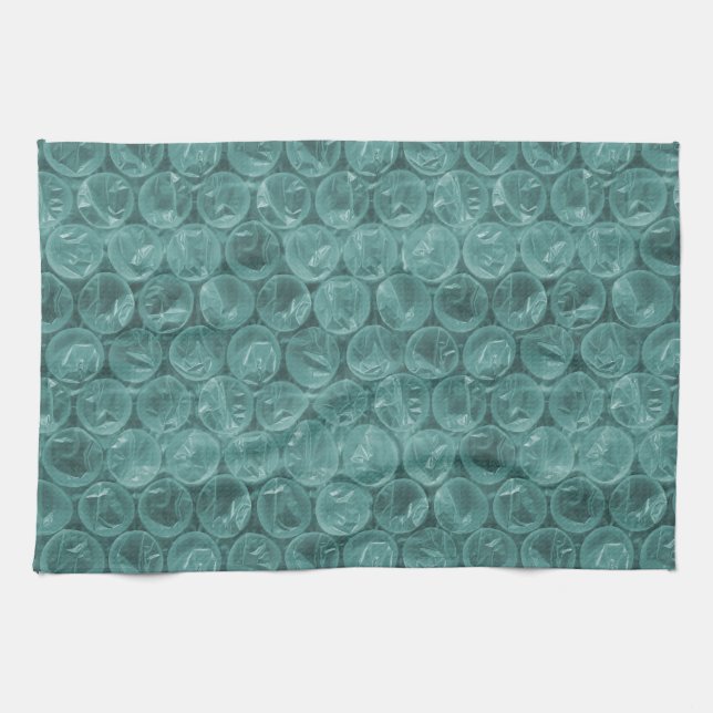 Linge De Cuisine Motif d'enveloppement de bulle turquoise (Horizontal)