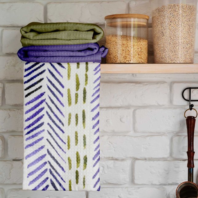 Linge De Cuisine Motif d'épine bovine en violet et vert (Créateur téléchargé)
